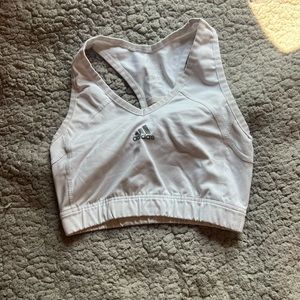 White adidas sports bra